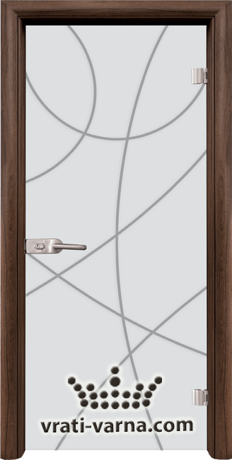 Стъклена интериорна врата Sand G 14-12, каса цвят Орех